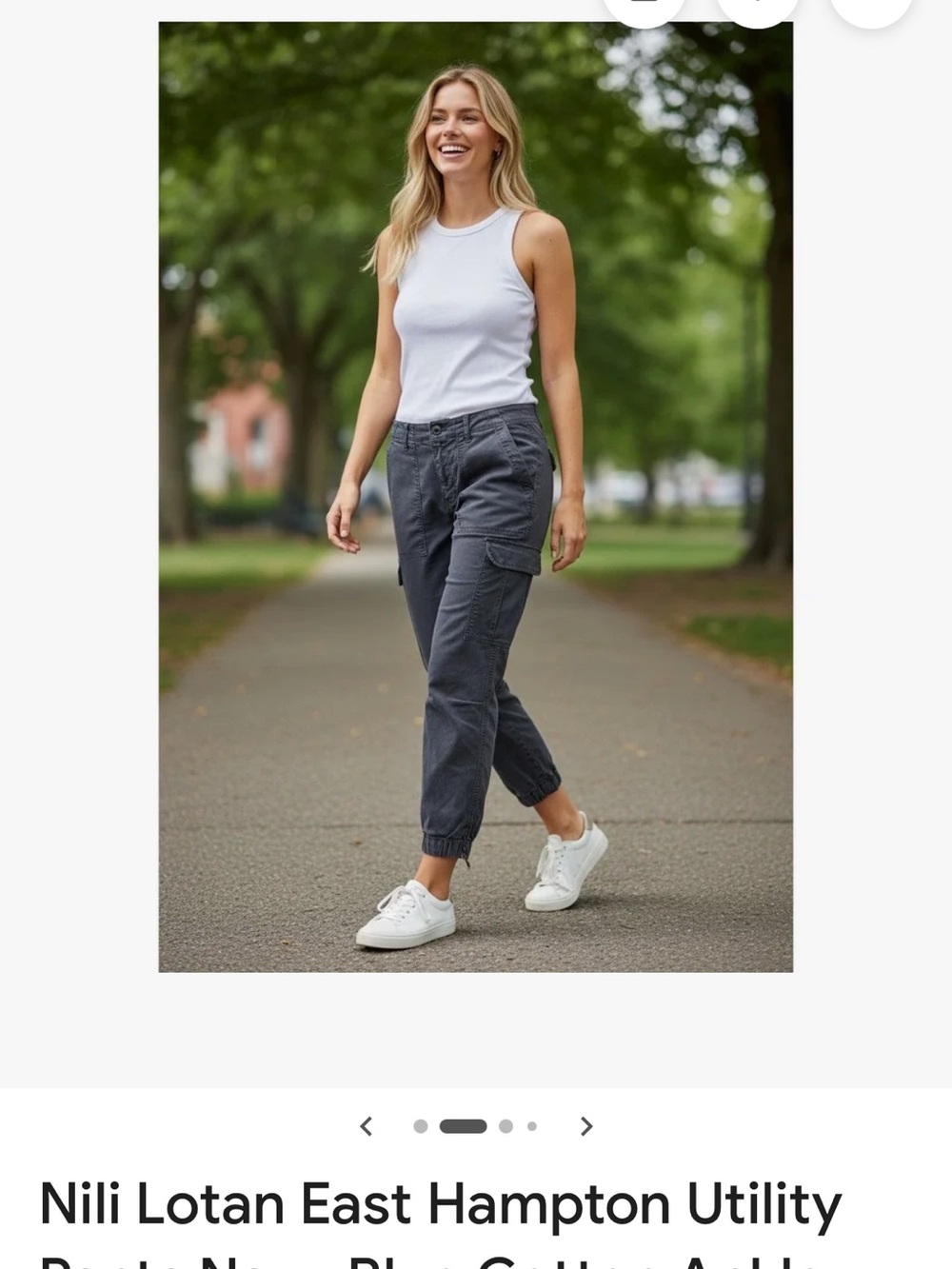 Nili Lotan 111/88 80 NL Navy Utility Pants with Elastic Cuffs